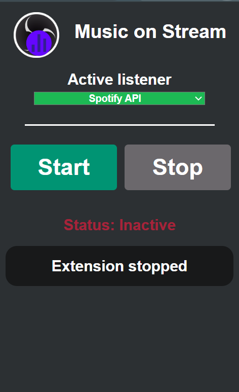 Spotify API popup